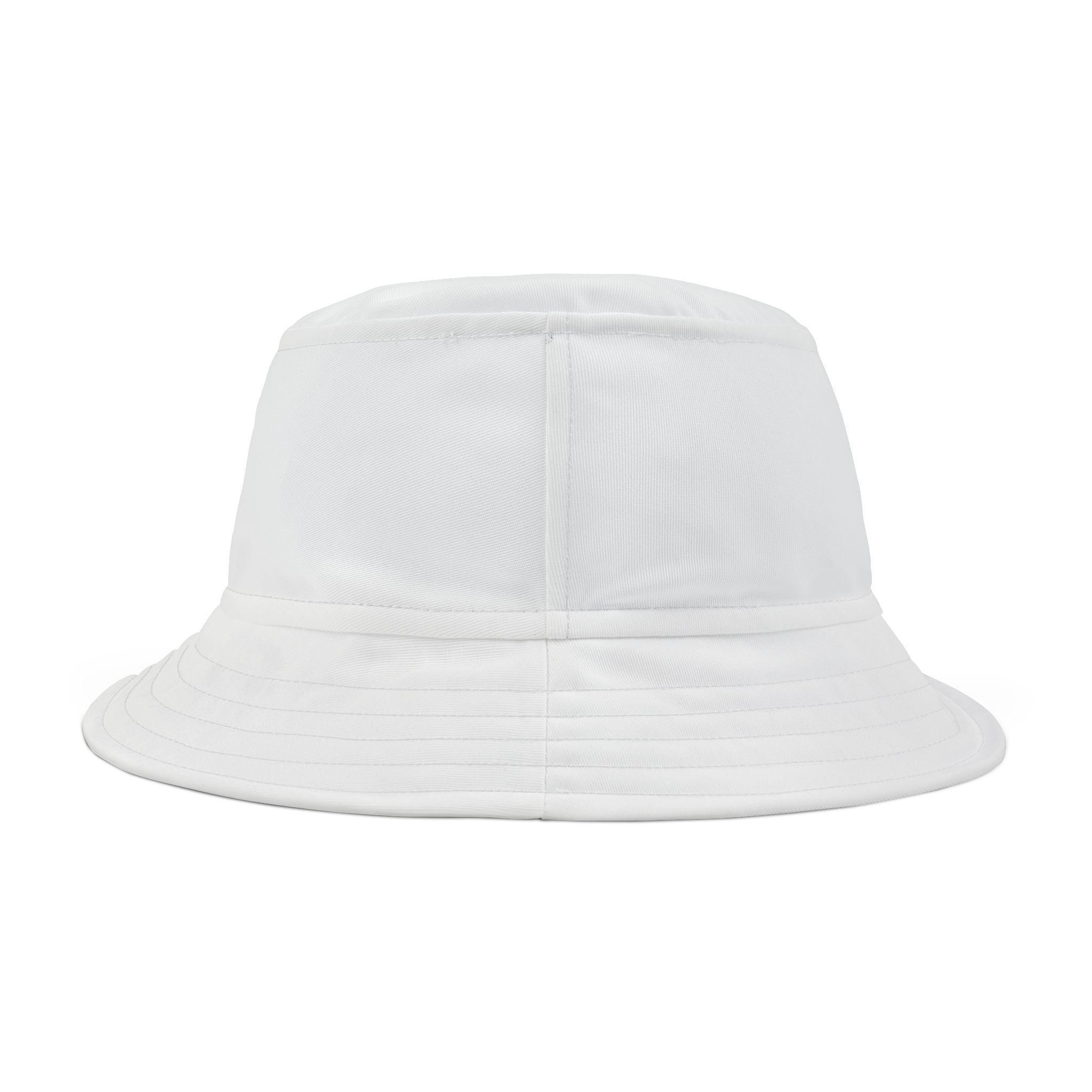 GGG Logo Bucket Hat — "God Is, God Knows, God Cares" White Casual Sun Hat