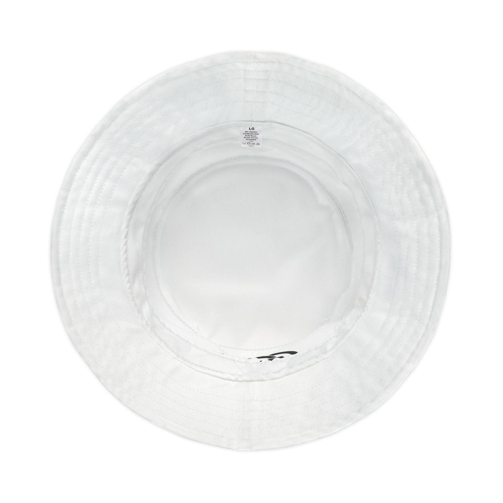 GGG Logo Bucket Hat — "God Is, God Knows, God Cares" White Casual Sun Hat