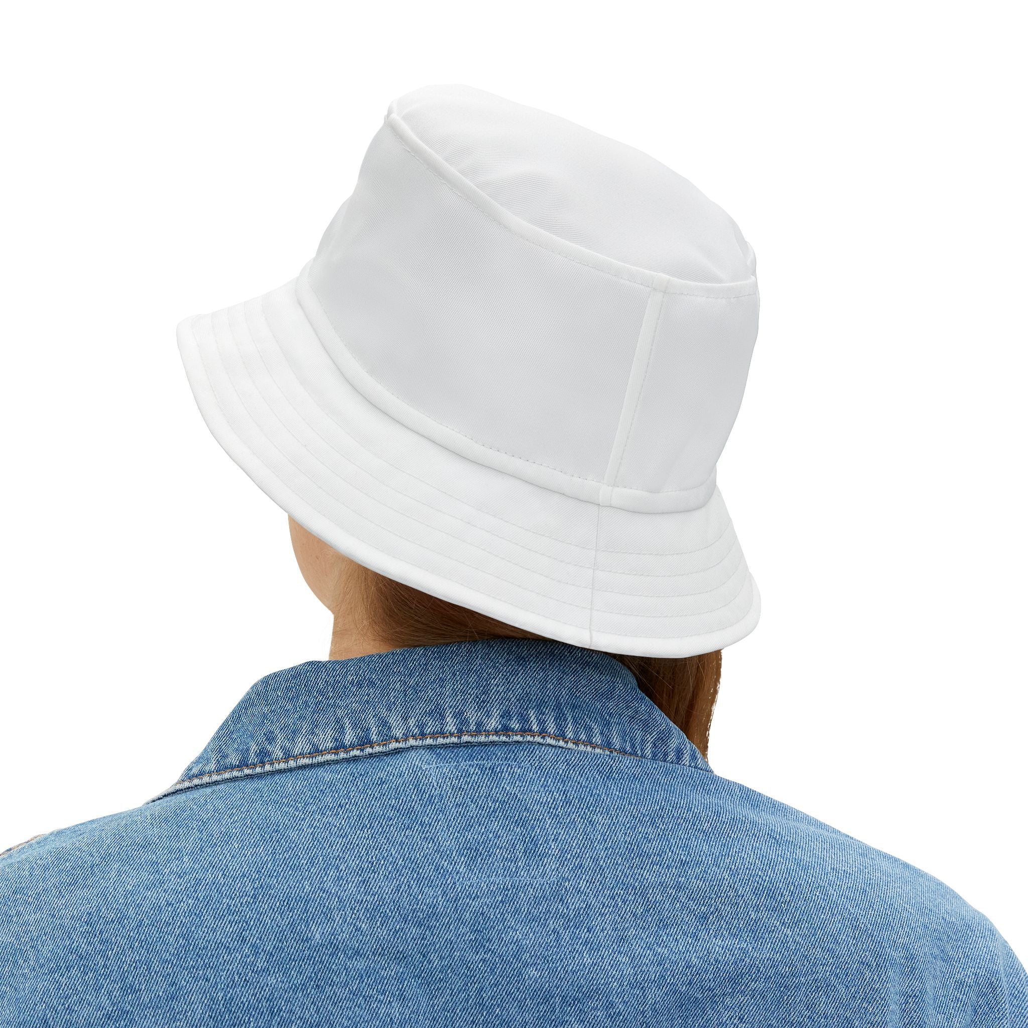 GGG Logo Bucket Hat — "God Is, God Knows, God Cares" White Casual Sun Hat